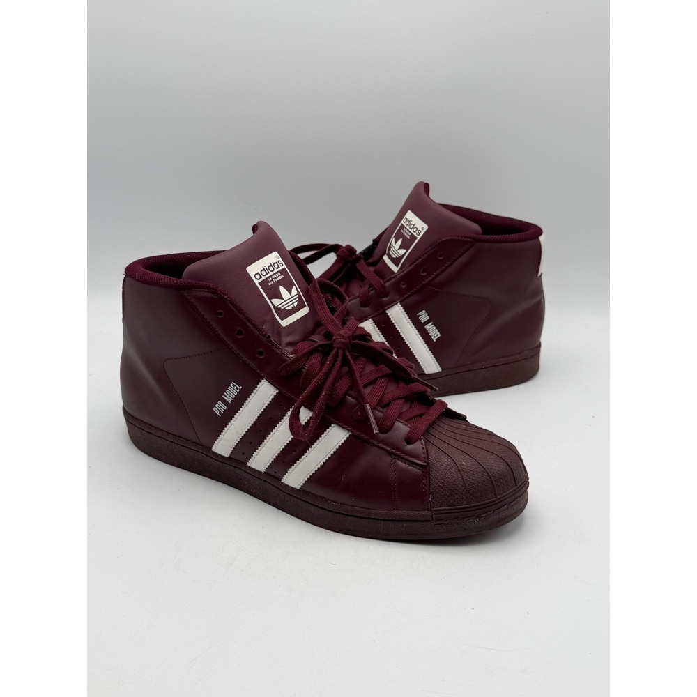 Adidas Pro Model Maroon Burgundy White B39370 Mens Size 13 No Box